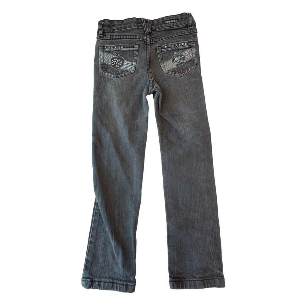 Apple Bottom Jeans Girls Size 5T/5/6 Black Excellent Rhinestone Y2K Denim Pant
